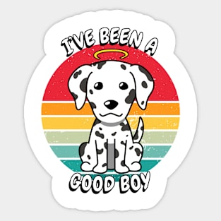 Cute dalmatian dog is a good boy Sticker